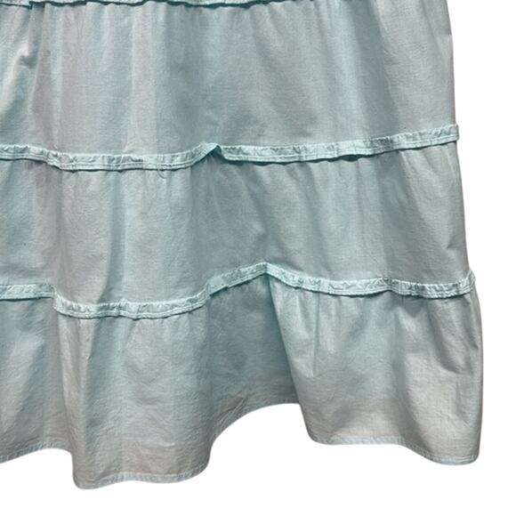 Chic Light Blue Ruffle Midi Dress - Picture 3 of 9